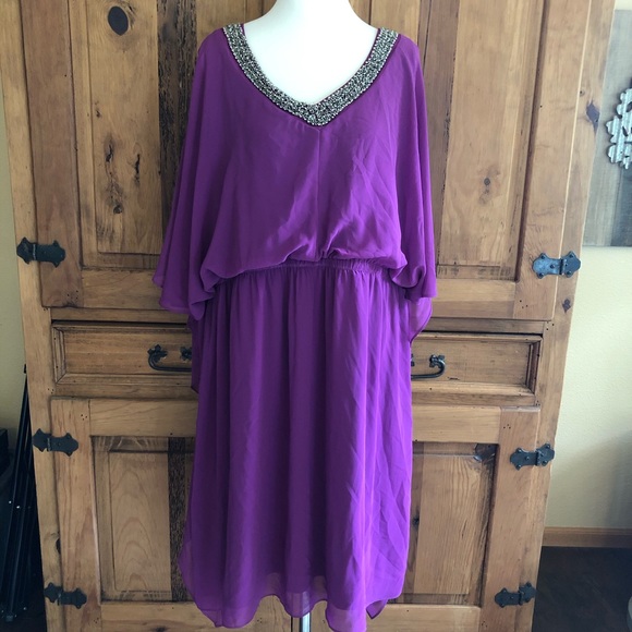 purple dress size 22